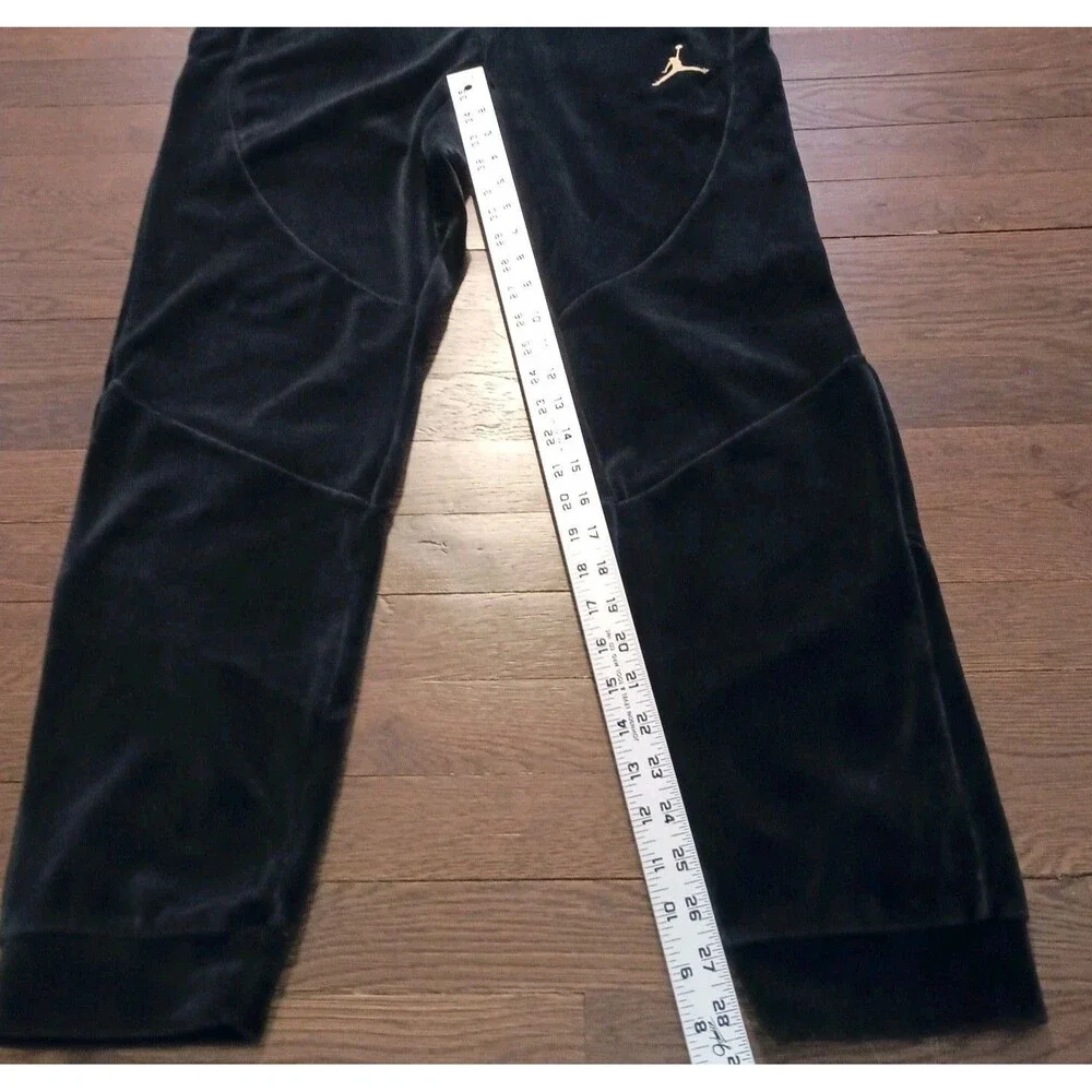 RARE Air Jordan Track Pants Mens Small Velour Black Gold Jumpman Nike AH2361-010